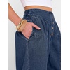 image:imageANRABESS Womens Wide Leg Palazzo JeansCropped Ankle LengthHigh Waist Baggy Barrel Denim Pants with Pockets Deep Blue Large