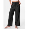 image:imageANRABESS Womens Wide Leg Palazzo Linen Pants High Waist Split Ankle Casual Lounge Beach Vacation Pants 2026 Spring SummerBlack