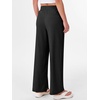 image:imageANRABESS Womens Wide Leg Palazzo Linen Pants High Waist Split Ankle Casual Lounge Beach Vacation Pants 2026 Spring SummerBlack