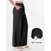 image:imageANRABESS Womens Wide Leg Palazzo Linen Pants High Waist Split Ankle Casual Lounge Beach Vacation Pants 2026 Spring SummerBlack