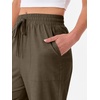 image:imageANRABESS Womens Wide Leg Palazzo Linen Pants High Waist Split Ankle Casual Lounge Beach Vacation Pants 2026 Spring SummerBrown