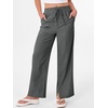 image:imageANRABESS Womens Wide Leg Palazzo Linen Pants High Waist Split Ankle Casual Lounge Beach Vacation Pants 2026 Spring SummerDeep Gray