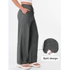 image:imageANRABESS Womens Wide Leg Palazzo Linen Pants High Waist Split Ankle Casual Lounge Beach Vacation Pants 2026 Spring SummerDeep Gray
