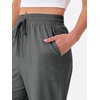 image:imageANRABESS Womens Wide Leg Palazzo Linen Pants High Waist Split Ankle Casual Lounge Beach Vacation Pants 2026 Spring SummerDeep Gray