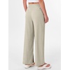 image:imageANRABESS Womens Wide Leg Palazzo Linen Pants High Waist Split Ankle Casual Lounge Beach Vacation Pants 2026 Spring SummerLight Yellow