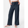 image:imageANRABESS Womens Wide Leg Palazzo Linen Pants High Waist Split Ankle Casual Lounge Beach Vacation Pants 2026 Spring SummerNavy Blue