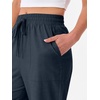 image:imageANRABESS Womens Wide Leg Palazzo Linen Pants High Waist Split Ankle Casual Lounge Beach Vacation Pants 2026 Spring SummerNavy Blue