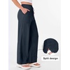 image:imageANRABESS Womens Wide Leg Palazzo Linen Pants High Waist Split Ankle Casual Lounge Beach Vacation Pants 2026 Spring SummerNavy Blue