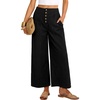 image:imageANRABESS Womens Wide Leg Palazzo JeansCropped Ankle LengthHigh Waist Baggy Barrel Denim Pants with Pockets Black Large