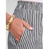 image:imageANRABESS Boxer Shorts for WomenGingham Plaid Elastic Waist RufflePerfect for LoungePajamaampSleepCute Casual Summer BottomsBlack White Stripe