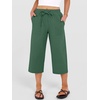 image:imageANRABESS Capris Pants for Women Summer Casual Loose Drawstring Elastic High Waist Straight 2026 Lounge Beach Cropped TrousersForest Green