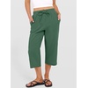 image:imageANRABESS Capris Pants for Women Summer Casual Loose Drawstring Elastic High Waist Straight 2026 Lounge Beach Cropped TrousersForest Green