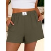image:imageANRABESS Shorts for Women Summer Beach Cover Ups Casual High Waist Flowy Wide Leg 2026 Spring Vacation Lounge ShortsArmy Green