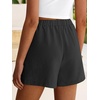 image:imageANRABESS Shorts for Women Summer Beach Cover Ups Casual High Waist Flowy Wide Leg 2026 Spring Vacation Lounge ShortsBlack