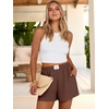 image:imageANRABESS Shorts for Women Summer Beach Cover Ups Casual High Waist Flowy Wide Leg 2026 Spring Vacation Lounge ShortsCoffee