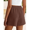 image:imageANRABESS Shorts for Women Summer Beach Cover Ups Casual High Waist Flowy Wide Leg 2026 Spring Vacation Lounge ShortsCoffee