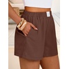 image:imageANRABESS Shorts for Women Summer Beach Cover Ups Casual High Waist Flowy Wide Leg 2026 Spring Vacation Lounge ShortsCoffee