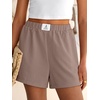 image:imageANRABESS Shorts for Women Summer Beach Cover Ups Casual High Waist Flowy Wide Leg 2026 Spring Vacation Lounge ShortsLight Camel