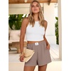 image:imageANRABESS Shorts for Women Summer Beach Cover Ups Casual High Waist Flowy Wide Leg 2026 Spring Vacation Lounge ShortsLight Camel