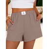image:imageANRABESS Shorts for Women Summer Beach Cover Ups Casual High Waist Flowy Wide Leg 2026 Spring Vacation Lounge ShortsLight Camel
