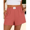 image:imageANRABESS Shorts for Women Summer Beach Cover Ups Casual High Waist Flowy Wide Leg 2026 Spring Vacation Lounge ShortsOrange Red