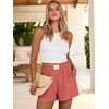 image:imageANRABESS Shorts for Women Summer Beach Cover Ups Casual High Waist Flowy Wide Leg 2026 Spring Vacation Lounge ShortsOrange Red