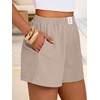 image:imageANRABESS Shorts for Women Summer Beach Cover Ups Casual High Waist Flowy Wide Leg 2026 Spring Vacation Lounge ShortsParchment