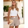 image:imageANRABESS Shorts for Women Summer Beach Cover Ups Casual High Waist Flowy Wide Leg 2026 Spring Vacation Lounge ShortsParchment
