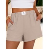 image:imageANRABESS Shorts for Women Summer Beach Cover Ups Casual High Waist Flowy Wide Leg 2026 Spring Vacation Lounge ShortsParchment