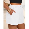 image:imageANRABESS Shorts for Women Summer Beach Cover Ups Casual High Waist Flowy Wide Leg 2026 Spring Vacation Lounge ShortsWhite