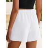 image:imageANRABESS Shorts for Women Summer Beach Cover Ups Casual High Waist Flowy Wide Leg 2026 Spring Vacation Lounge ShortsWhite