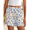 image:imageANRABESS Shorts for Women Summer Beach Cover Ups Casual High Waist Flowy Wide Leg 2026 Spring Vacation Lounge ShortsYellow Blue Floral
