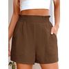 image:imageANRABESS Shorts for Women Summer Casual Elastic High Waisted Wide Leg Cute Dressy 2026 Vacation Beach ClothesBrown Red