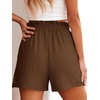 image:imageANRABESS Shorts for Women Summer Casual Elastic High Waisted Wide Leg Cute Dressy 2026 Vacation Beach ClothesBrown Red
