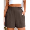 image:imageANRABESS Shorts for Women Summer Casual Elastic High Waisted Wide Leg Cute Dressy 2026 Vacation Beach ClothesCoffee