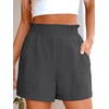 image:imageANRABESS Shorts for Women Summer Casual Elastic High Waisted Wide Leg Cute Dressy 2026 Vacation Beach ClothesGrey