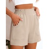 image:imageANRABESS Shorts for Women Summer Casual Elastic High Waisted Wide Leg Cute Dressy 2026 Vacation Beach ClothesKhaki