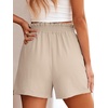 image:imageANRABESS Shorts for Women Summer Casual Elastic High Waisted Wide Leg Cute Dressy 2026 Vacation Beach ClothesKhaki