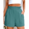 image:imageANRABESS Shorts for Women Summer Casual Elastic High Waisted Wide Leg Cute Dressy 2026 Vacation Beach ClothesLake Green