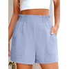 image:imageANRABESS Shorts for Women Summer Casual Elastic High Waisted Wide Leg Cute Dressy 2026 Vacation Beach ClothesLight Blue