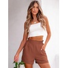 image:imageANRABESS Shorts for Women Summer Casual Elastic High Waisted Wide Leg Cute Dressy 2026 Vacation Beach ClothesRust