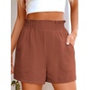 image:imageANRABESS Shorts for Women Summer Casual Elastic High Waisted Wide Leg Cute Dressy 2026 Vacation Beach ClothesRust