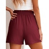 image:imageANRABESS Shorts for Women Summer Casual Elastic High Waisted Wide Leg Cute Dressy 2026 Vacation Beach ClothesRust Maroon