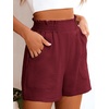 image:imageANRABESS Shorts for Women Summer Casual Elastic High Waisted Wide Leg Cute Dressy 2026 Vacation Beach ClothesRust Maroon