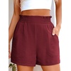 image:imageANRABESS Shorts for Women Summer Casual Elastic High Waisted Wide Leg Cute Dressy 2026 Vacation Beach ClothesRust Maroon