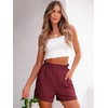 image:imageANRABESS Shorts for Women Summer Casual Elastic High Waisted Wide Leg Cute Dressy 2026 Vacation Beach ClothesRust Maroon
