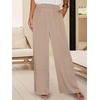 image:imageANRABESS Women Summer 2 Piece Outfits VNeck Top and Wide Leg Pants Set Comfy AllDay Wear for Lounge amp Daily Travel SetsApricot