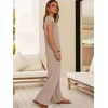 image:imageANRABESS Women Summer 2 Piece Outfits VNeck Top and Wide Leg Pants Set Comfy AllDay Wear for Lounge amp Daily Travel SetsApricot