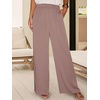 image:imageANRABESS Women Summer 2 Piece Outfits VNeck Top and Wide Leg Pants Set Comfy AllDay Wear for Lounge amp Daily Travel SetsLight Camel