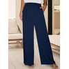 image:imageANRABESS Women Summer 2 Piece Outfits VNeck Top and Wide Leg Pants Set Comfy AllDay Wear for Lounge amp Daily Travel SetsNavy Blue